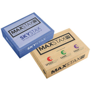 MAXSTAX® and SKYSTAX®combined, make the ultimate family hands-on stacking games.