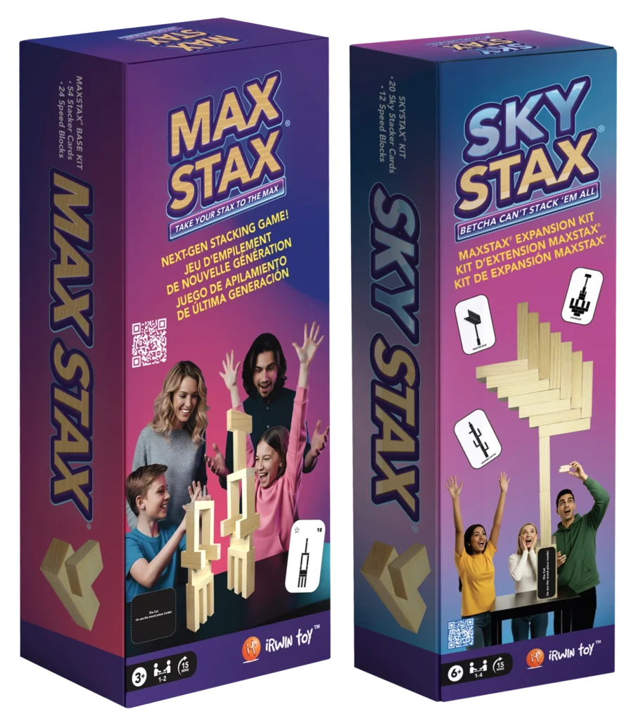 MaxStax and SkyStax Block Game Packaging